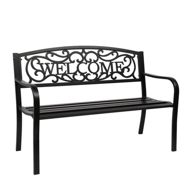 #ad 50quot; Patio Outdoor Metal Welcome Bench for Garden Path Work Entryway Decor Deck $75.90