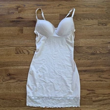 Assets Red Hot Label by Spanx Womens Large Shapewear Dress Nude Lace Trim