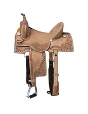 Royal King Western Saddle Amarillo Barrel Floral Roughout RK281
