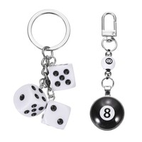 Lucky 8 Ball Keychain Mit Dice Keychain Keyring Charm Stil 1 Schwarz/Weiß