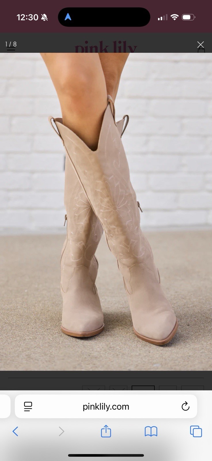 Pink Lily Shania Knee High Cowboy Western Boots Size 8.5 New