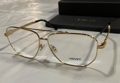 VERSACE VE1307 Eyeglasses Gold 59-12-140 Demo Lens New in Box