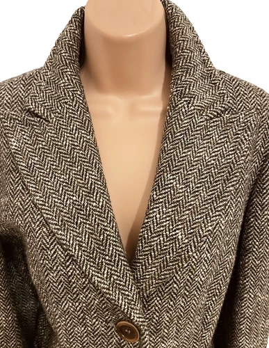 🍂Marella by MAX MARA HERRINGBONE Tweed WOOL Blazer Coat -IMMAC.