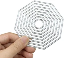 8 Pieces Hexagon Background Cutting Dies Metal Hexagon Die Embossing Stencils fo