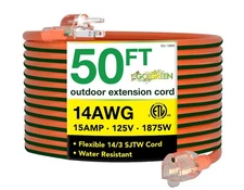 Go Green Power 14/3 50ft Outdoor Lighted Extension Cord Heavy Duty Contractor Gr