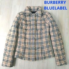 Burberry Blue Label Reversible Puffer Jacket Nova Check Buttons Size M Auth