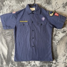 Boy Scouts of America BSA Youth Shirt 24 Medium Blue Laurel Highland Council