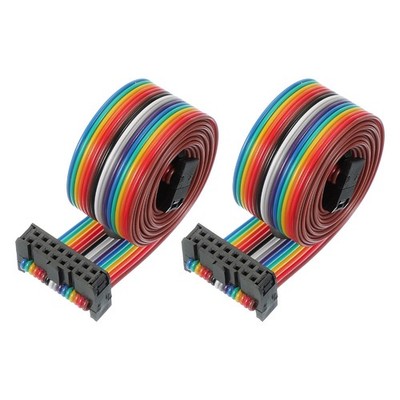16 Pin IDC Connector Flat Ribbon Cable 2.54mm Pitch Length 1000mm Wide 20mm 2Pcs