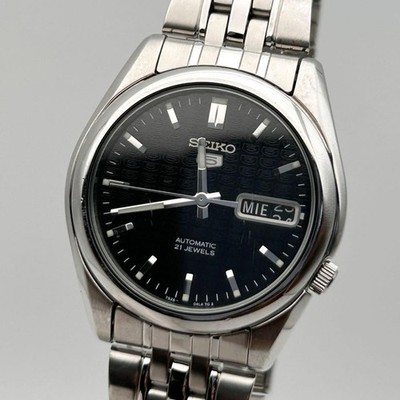 SEIKO 5 7S26-01V0 Watch Automatic 35mm SS 19cm Monogram Dial Pattern