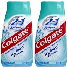 Colgate 2 in 1 Icy Blast Toothpaste and Mouthwash Pack of 2 4.6oz Bottles