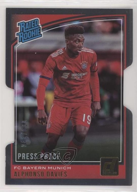 2018 Panini Donruss Rated Press Proof Die-Cut /100 Alphonso Davies Rookie RC g0y
