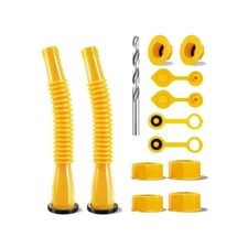 Anti-Spill Gas Can Nozzle Replacement, 2-Kit w/ Flexible Spout and Vent Caps