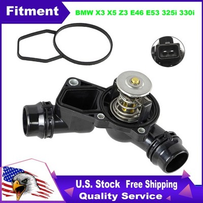 Engine Thermostat Assembly w/ Sensor Gasket for BMW X3 X5 Z3 E46 E53 325i 330i