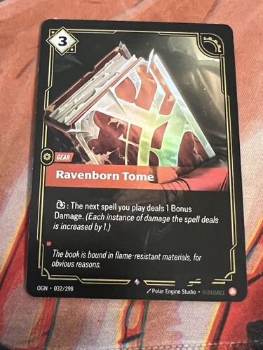 Riftbound TCG League Of Legends Origins Foil Rare Ravenborn Tome 032/ ...