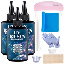 Clear UV Resin Hard Type Fast Cure Epoxy Glue for Jewelry Craft DIY 100g/250g