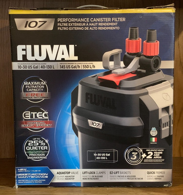 Fluval 107 Canister Filter, 10 - 30 US Gal / 40 - 130 L #A440