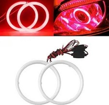 1 Pair 100mm Red Angel Eyes 66smd Cob Led Drl Driving Light Halo Ring Decorative