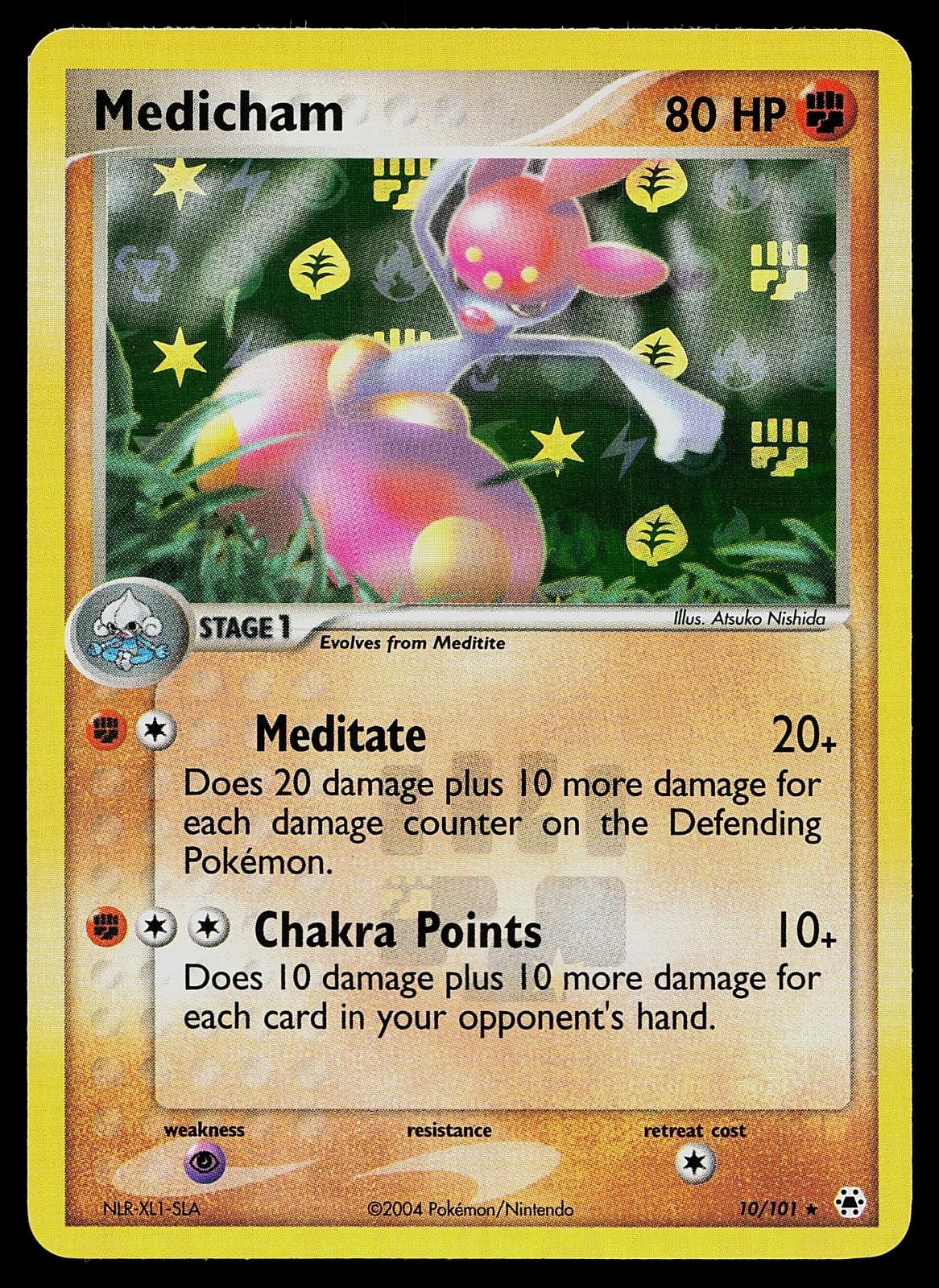 Pokemon Card - Medicham Hidden Legends 10/101 Holo Reverse Holo Rare