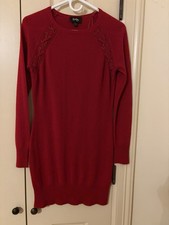 By & By Red Knit Sweater Dress  Long Sleeve Size Medium