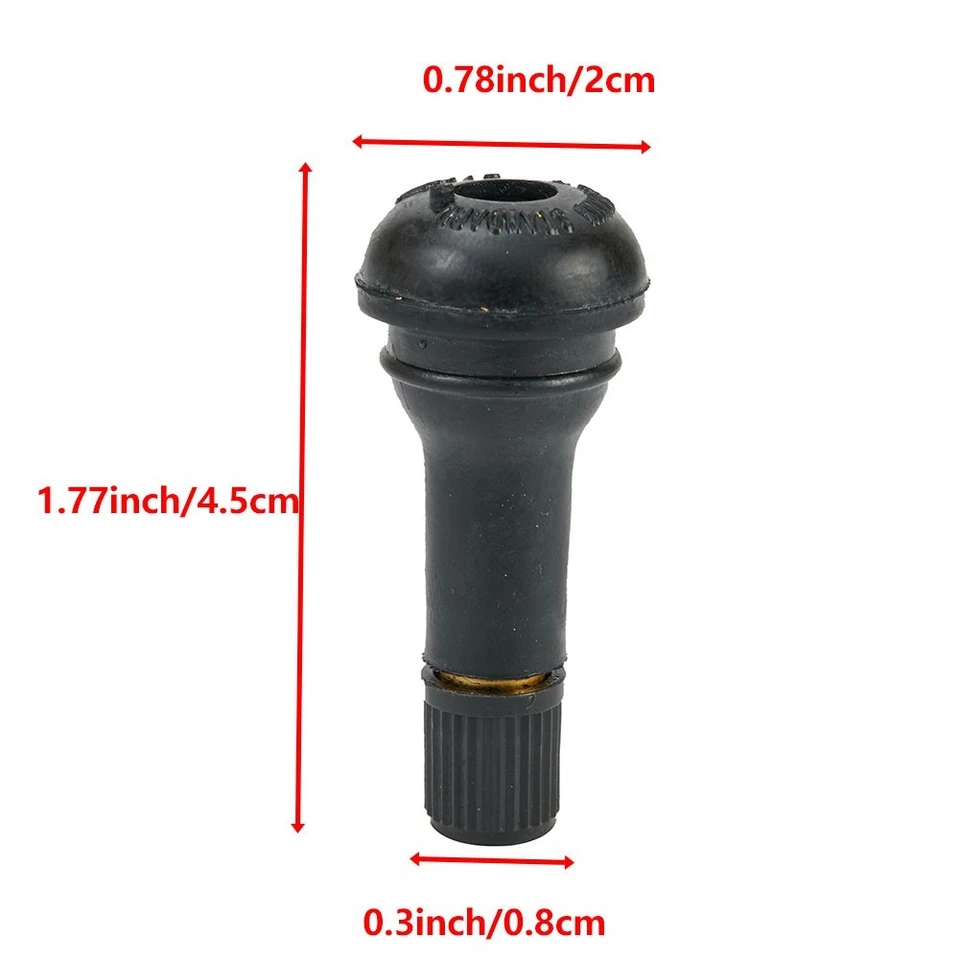 10pcs Car Auto TR 413 Short Rubber Tubeless Snap-In Tyre Tire Valve Stems Black - Image 3 of 4