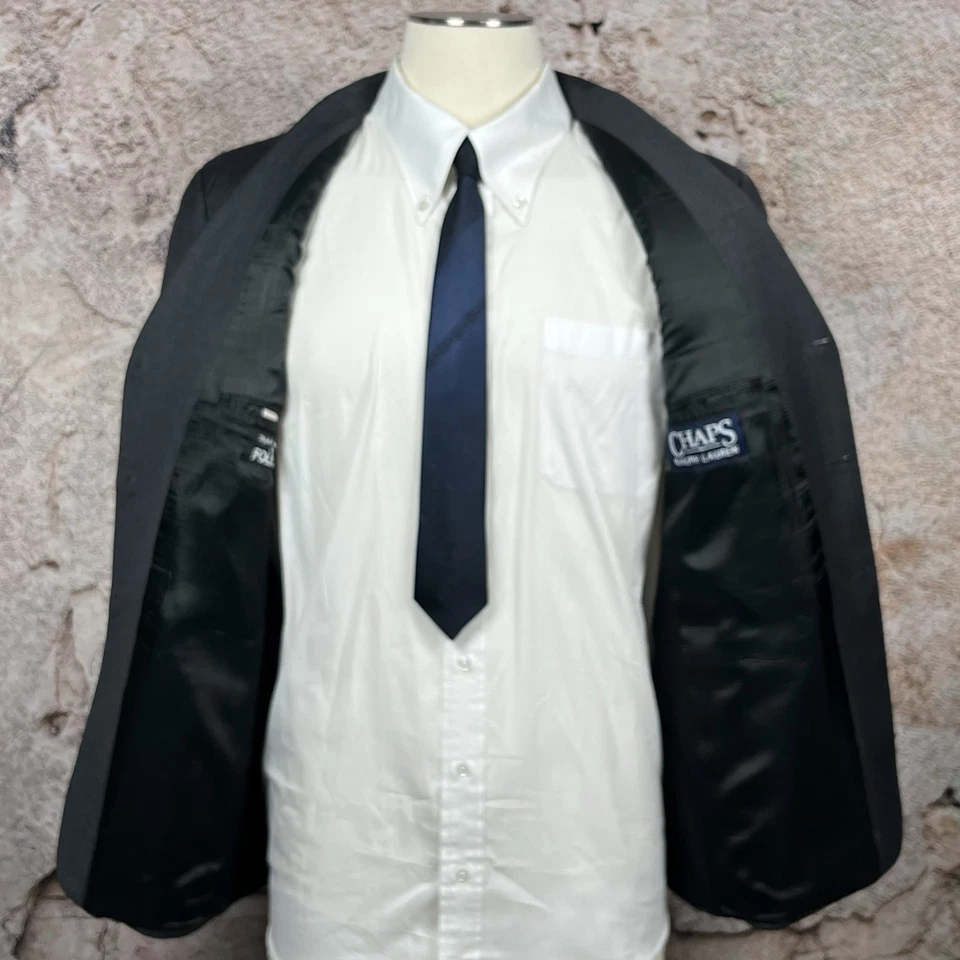 CHAPS RALPH LAUREN Mens 44R Gray Wool Cashmere Blazer Sport Coat Suit Jacket - Image 2 of 4