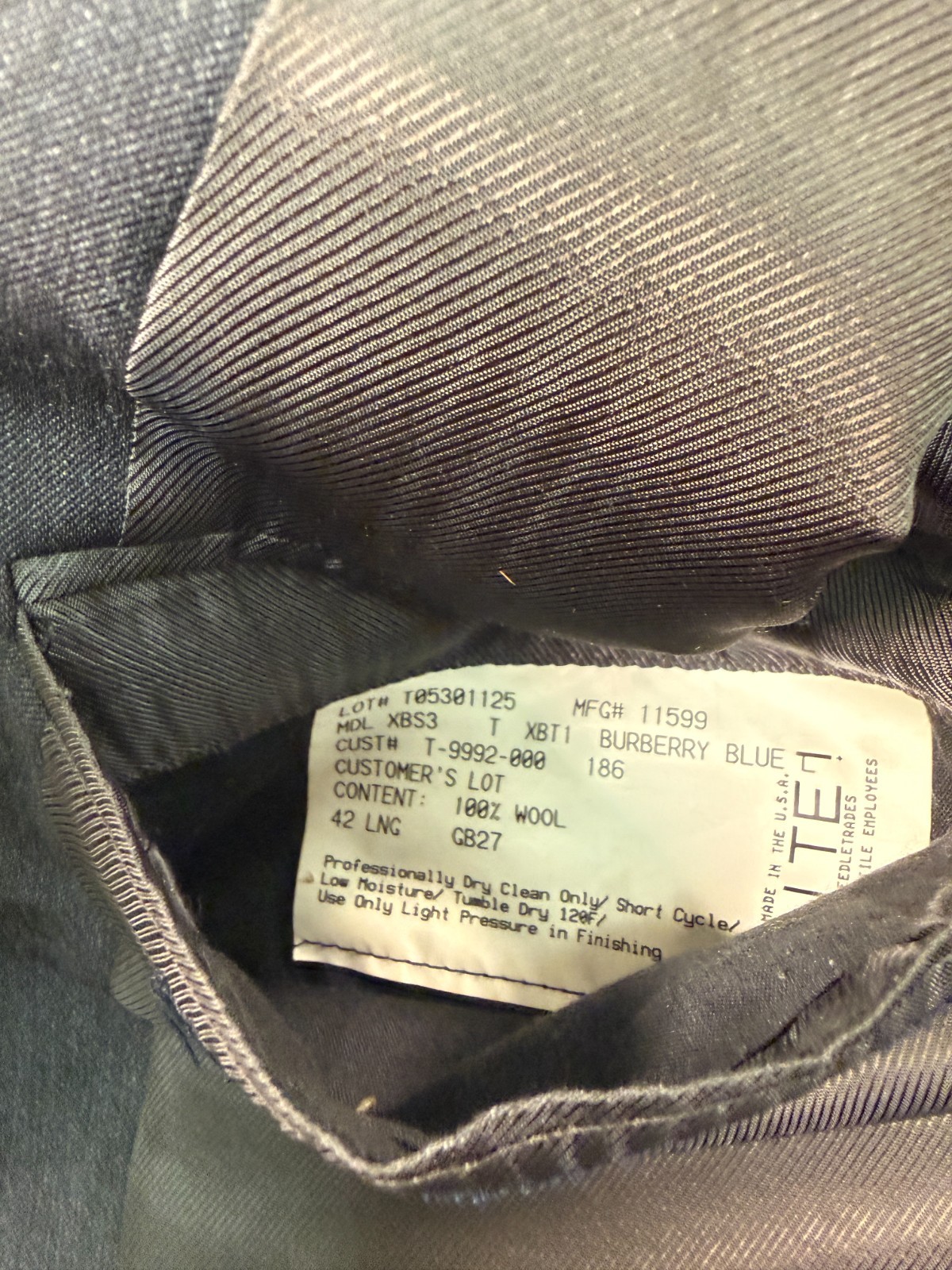 VTG Burberry London Blazer Mens 42L Burberry Blue 2000s Preppy 3 Btn Some Flaws thumbnail 12