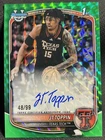 JT TOPPIN 2025-26 BOWMAN CHROME U GREEN GEOMETRIC 1ST AUTO /99 #CPA-JT Q0848