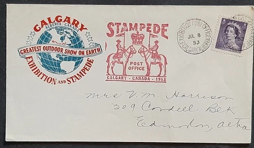 z(CAN-259) CANADA 1953  FDI Stampede Post Office ,Exhibition Calgary, Alberta