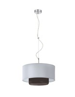 Pendelleuchte Weiß Rauch Stoff Glas Rund Verrona Esszimmer Wohnzimmer Lampe