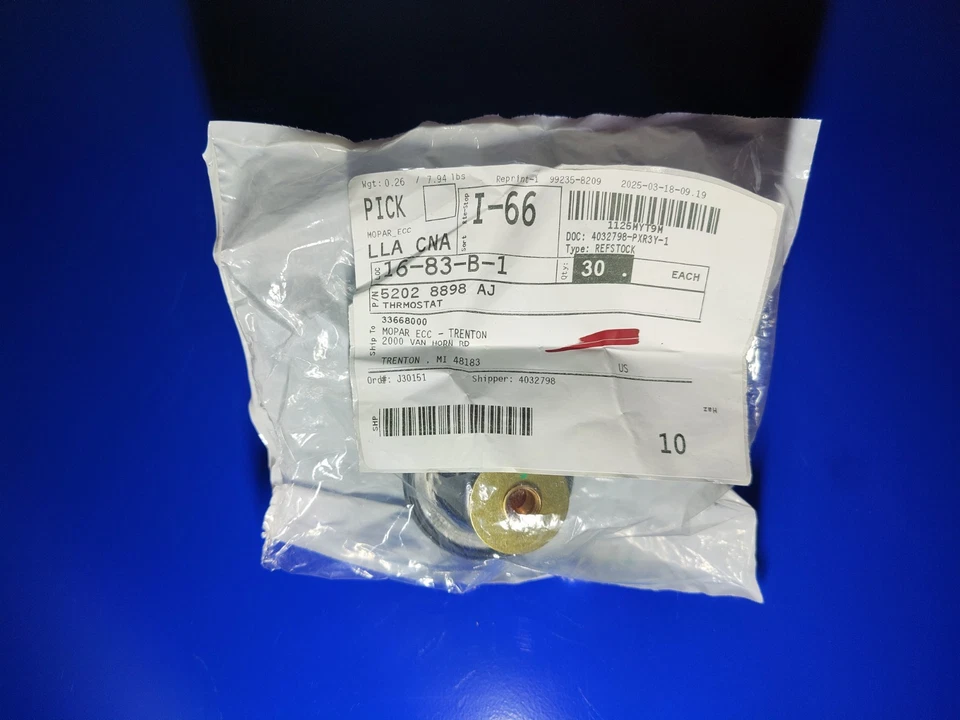 Termostato Genuino Nuevo para Chrysler 300C LX 6.4L SRT 2011-2022 52028898AJ Foto 3 de 4