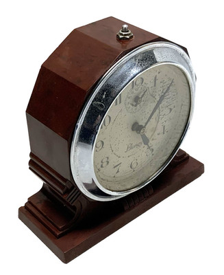 Vintage REVEIL Mechanical ''BLANGY'' Art Deco Bakelite Clock, Working