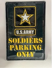 U.S. ARMY SOLDIERS PARKING ONLY - Embossed Metal Sign Military 18 inch X 12 inch
