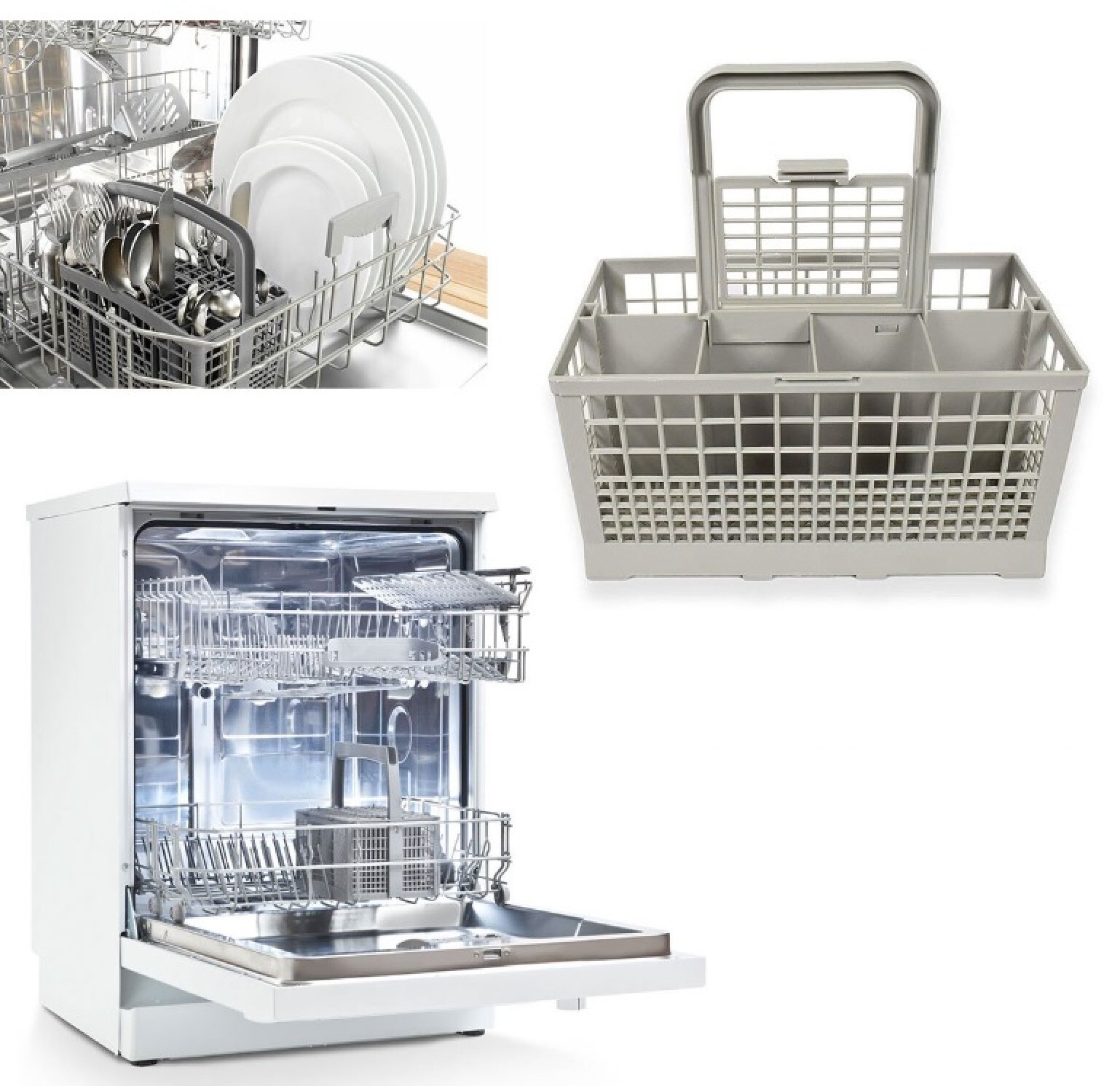 MERIGLARE Besteckkorb Für Spülmaschine - 48,5x14cm Ersatz-Korb Mit Griff Für Optimales Geschirrspülen