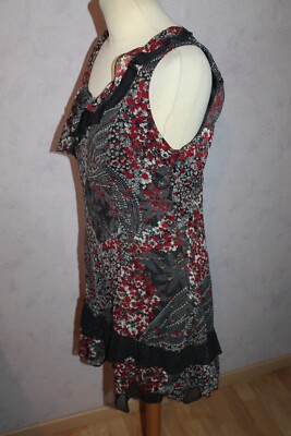 Robe Tunique Fantaisie DPM By Depeche Mode – Noire Bi-matière – Taille 2 (38/40) – Occasion Très Bon état