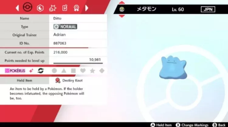 Ditto for Competitive Pokémon Breeding • 6IVs, Shiny, Level 100