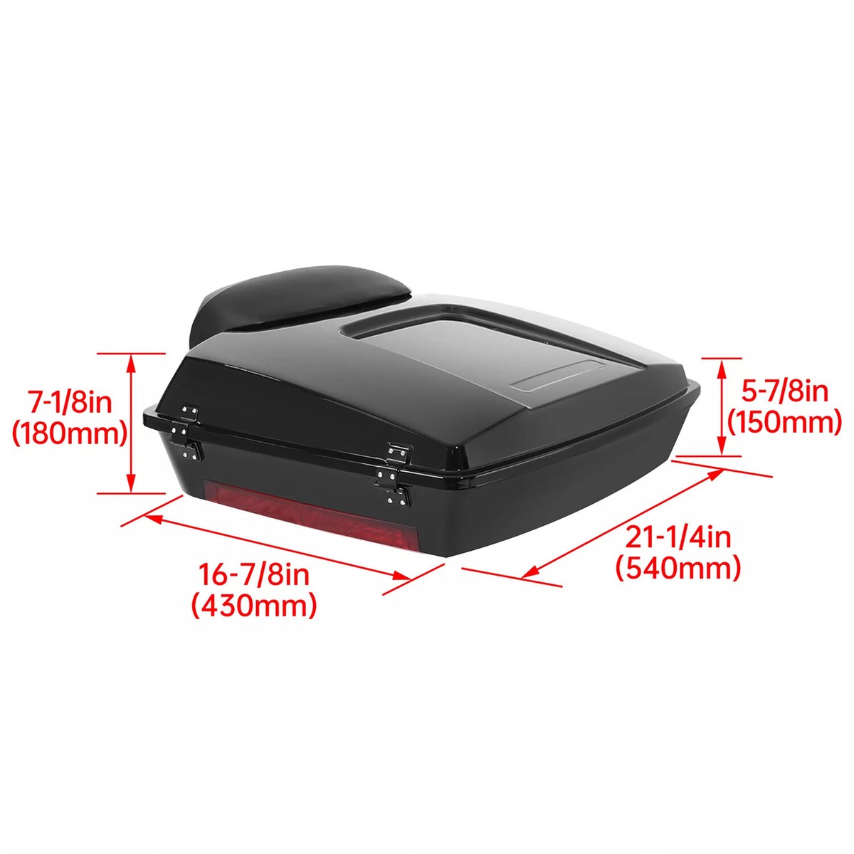 Black Razor Pack Trunk Backrest For Harley Touring Street Road