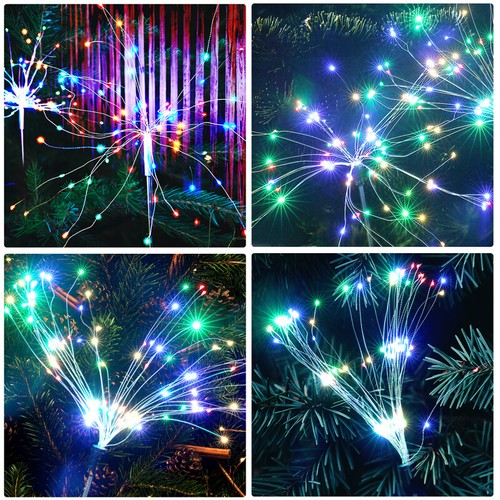 2x LED Solar Firework Sparklers Fairy Lights Outdoor Path Lawn Garden Decor Lamp - Picture 8 of 18