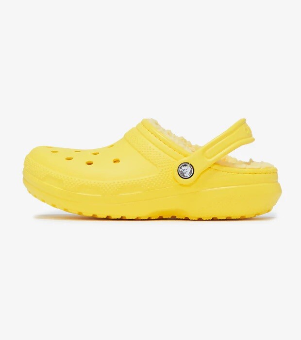 yellow lined crocs