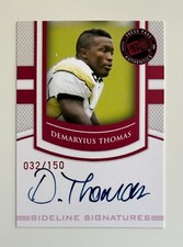DEMARYIUS THOMAS PRESS PASS 2010 RUBY AUTOGRAPH ON CARD AUTO /150