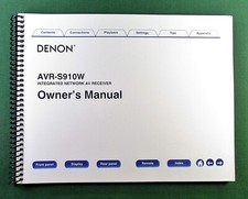 Denon AVR-S910W Instruction Manual: Full Color 285 Pages & Protective Covers!