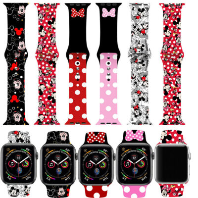 Lovely Cute Mickey Minnie Mouse Silicone Band Strap For iWatch Series  UK