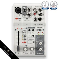 YAMAHA AG03MK2 W White 3ch Live Streaming Mixer USB Audio Interface JP New