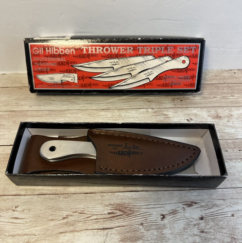 Vintage Gil Hibben Thrower Knives Triple Set Stainless Throwing Professional