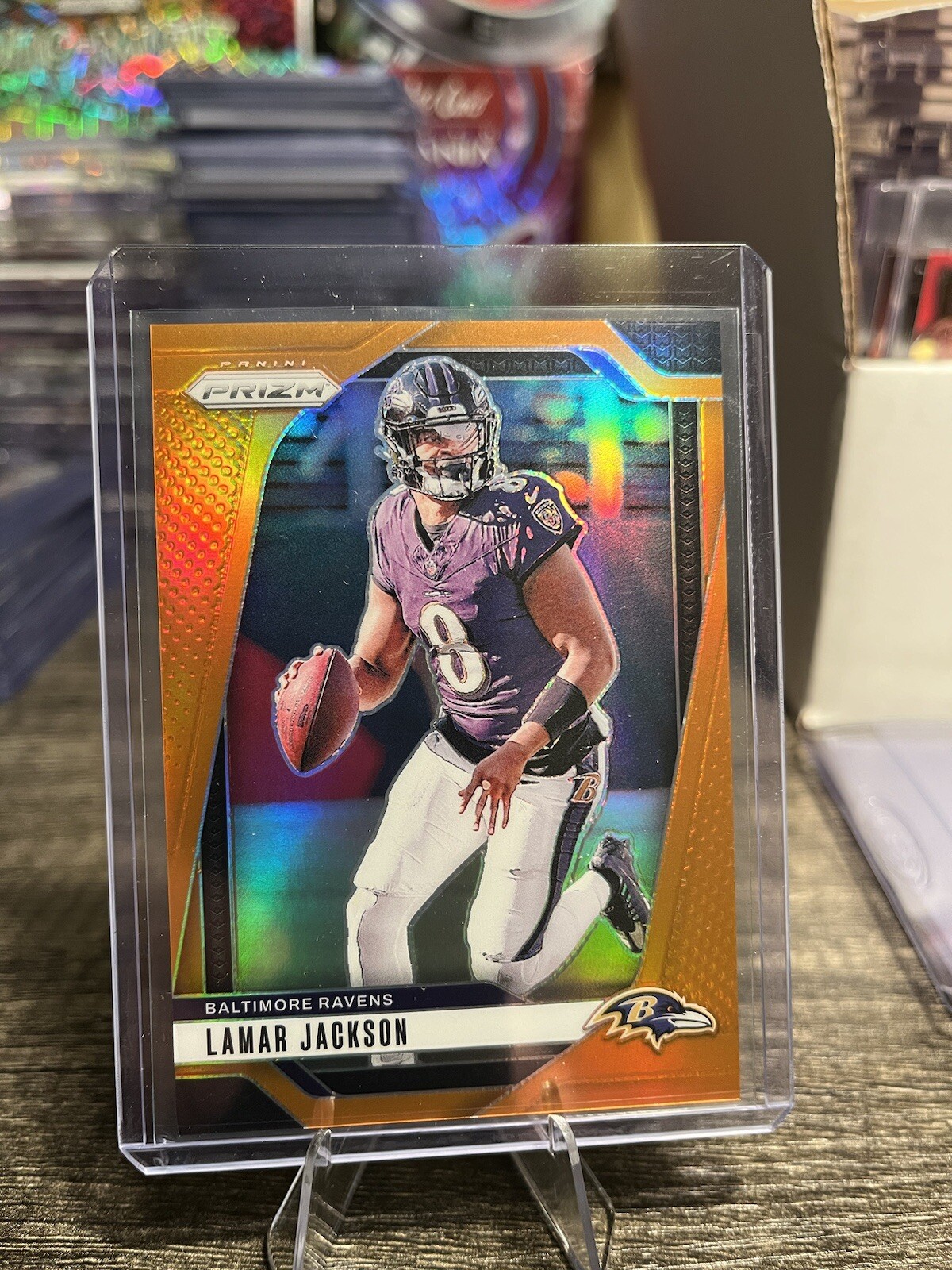 2024 Panini Prizm - Orange Prizm #19 Lamar Jackson /249