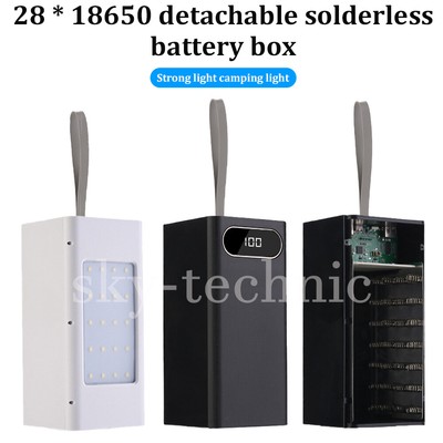 DIY Battery Case Power Bank Shell Charging Box 4 USB Port For 28x 18650 Battery