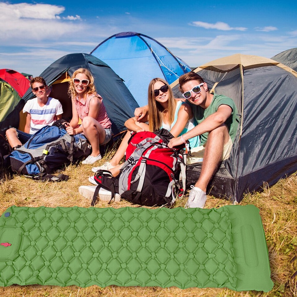 Camping SelfInflating Mat with Pillow Sleeping Mattress Travel Mat
