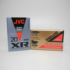 NEW Maxell HGX Gold TC-30 and JVC XR 20 VHS-C Video Tapes Sealed