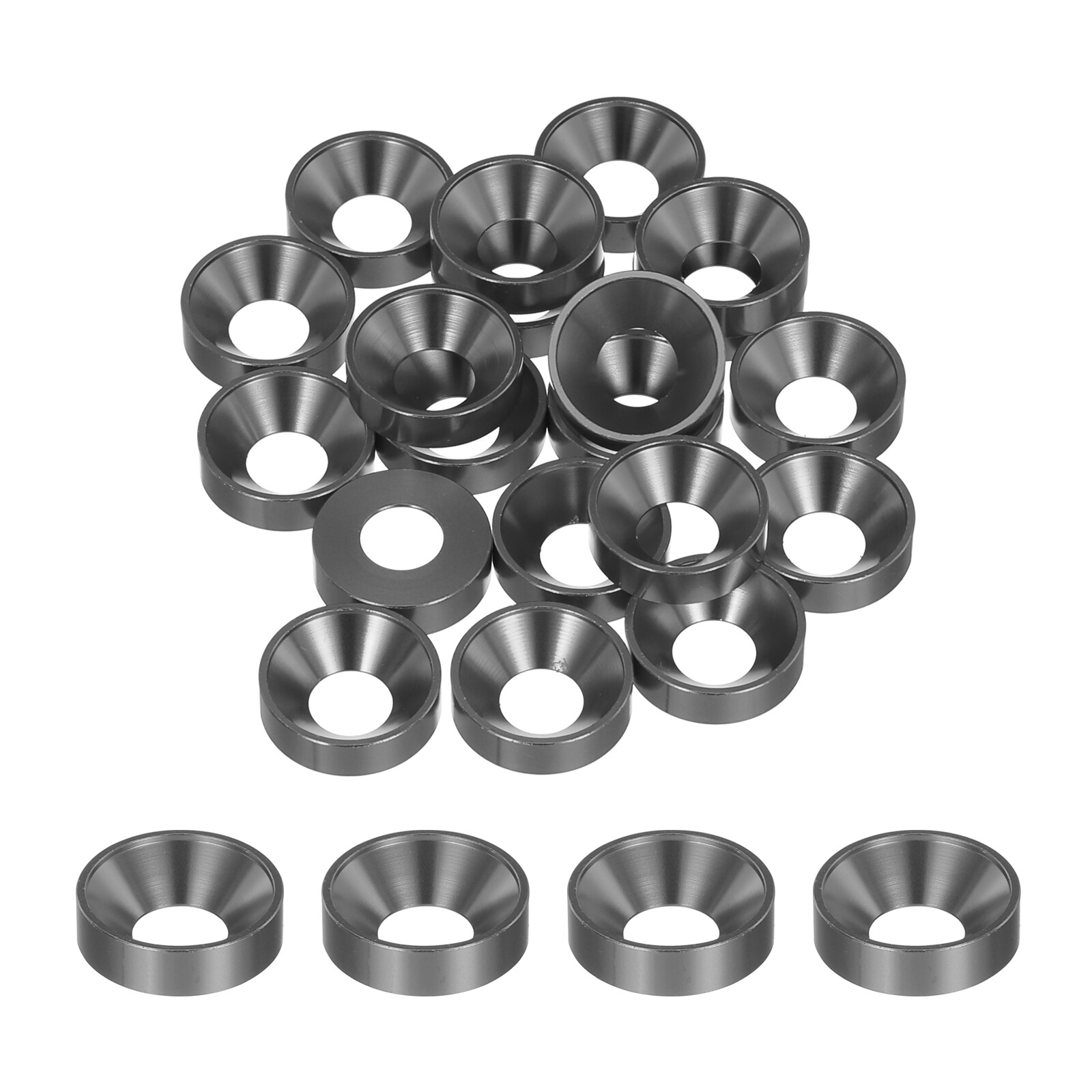 20pcs M2 Counterbore Washers 0.71" Anodized Aluminum Alloy for RC Grey