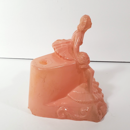 Vintage rosa Ballerina Milchglas Lampenfuß Ersatz NUR SOCKEL KEINE VERKABELUNG - Bild 4 von 12