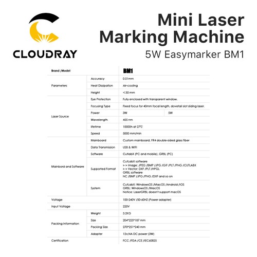 Mini grabadora láser CNC Cloudray 5W máquina de grabado láser de escritorio ETSY HÁGALO USTED MISMO - Imagen 5 de 6